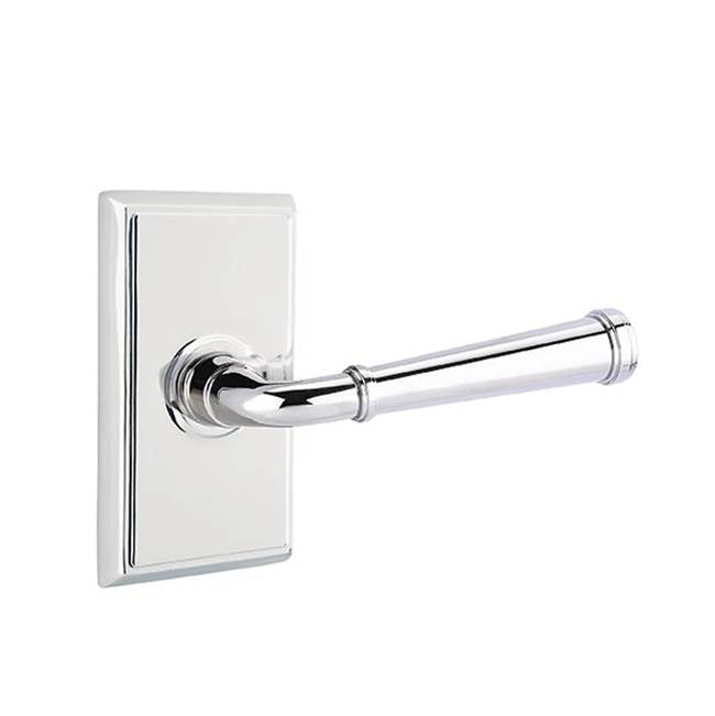 Emtek - Privacy, Rectangular Rosette, Merrimack Lever, RH, US26 - Polished Chrome