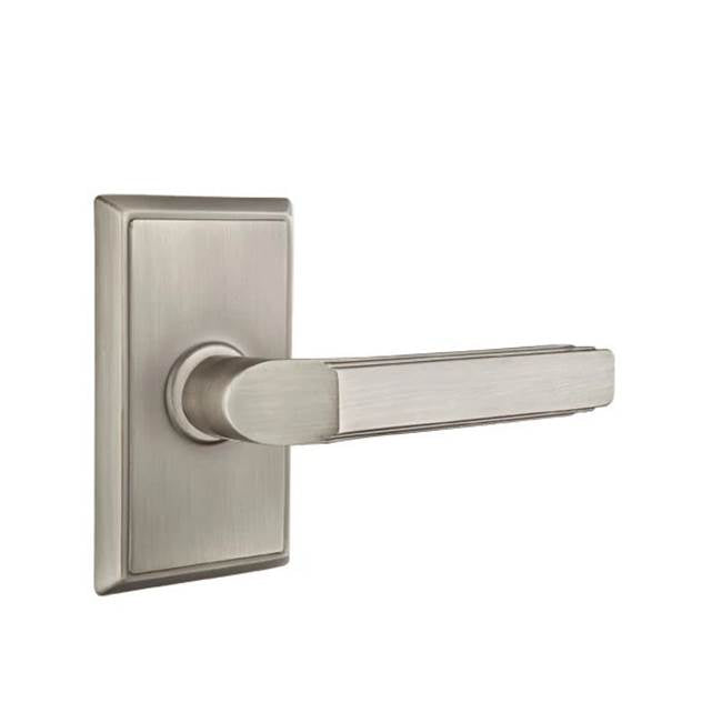 Emtek - Passage, Rectangular Rosette, Milano Lever, RH, US15A - Pewter