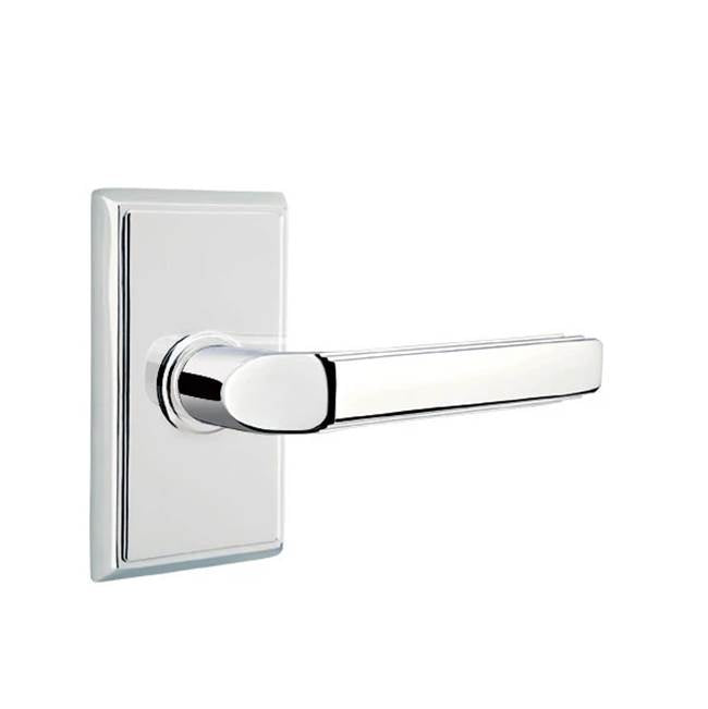 Emtek - Passage, Rectangular Rosette, Milano Lever, RH, US26 - Polished Chrome