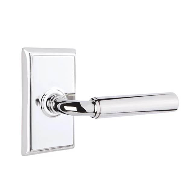 Emtek - Privacy, Rectangular Rosette, Manning Lever, RH, US26 - Polished Chrome