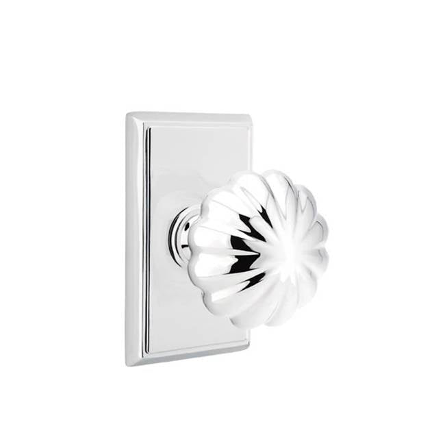 Emtek - Passage, Rectangular Rosette, Melon Knob, US26 - Polished Chrome