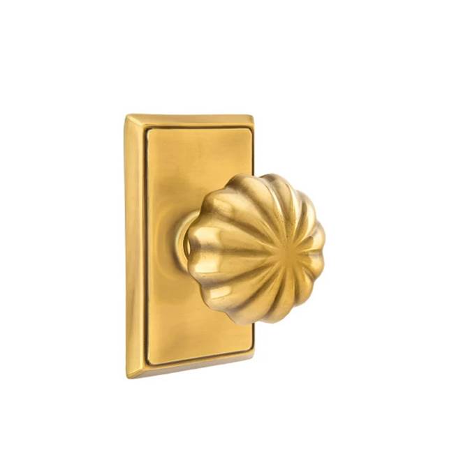 Emtek - Passage, Rectangular Rosette, Melon Knob, US7 - French Antique
