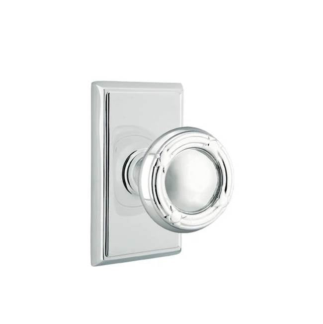 Emtek - Concealed, Privacy, Rectangular Rosette, Ribbon and Reed Knob, US26 - Polished Chrome