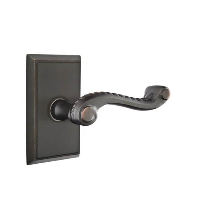 Emtek - Passage, Rectangular Rosette, Rope Lever, RH, US10B - Oil Rubbed Bronze