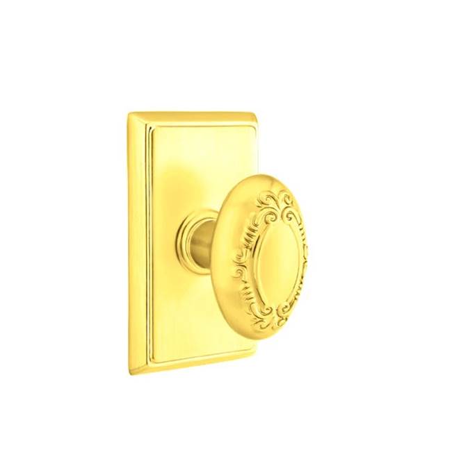 Emtek - Passage, Rectangular Rosette, Victoria Knob, US3 Lifetime - Polished Brass