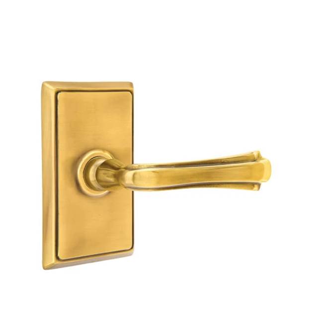 Emtek - Passage, Rectangular Rosette, Wembley Lever, RH, US7 - French Antique