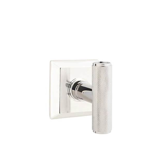 Emtek - Concealed, Passage, Quincy Rosette, The Ace Knurled Knob, US14 - Polished Nickel
