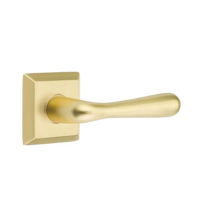 Emtek - Privacy, Quincy Rosette, Basel Lever, RH, US4 - Satin Brass