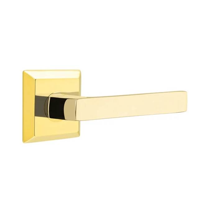Emtek - Privacy, Quincy Rosette, Dumont Lever, RH, US3NL - Unlacquered Brass