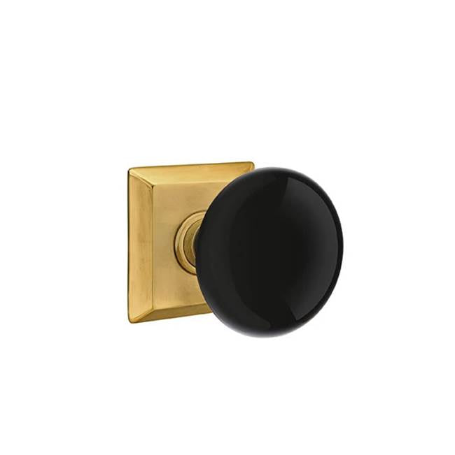 Emtek - Passage, Quincy Rosette, Ebony Knob, US7 - French Antique