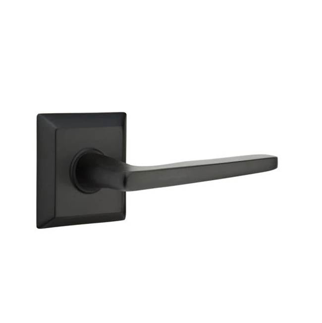 Emtek - Passage, Quincy Rosette, Hermes Lever, LH, US19 - Flat Black