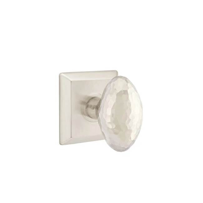 Emtek - Passage, Quincy Rosette, Hammered Egg Knob, US15 - Satin Nickel