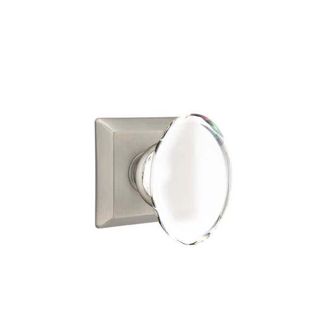Emtek - Passage, Quincy Rosette, Hampton Crystal Knob, US15A - Pewter
