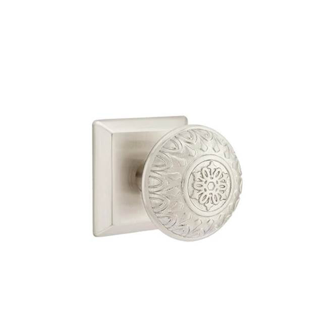 Emtek - Passage, Quincy Rosette, Lancaster Knob, US15 - Satin Nickel