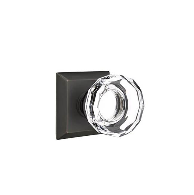 Emtek - Dummy, Quincy Rosette, Lowell Crystal Knob, US10B - Oil Rubbed Bronze