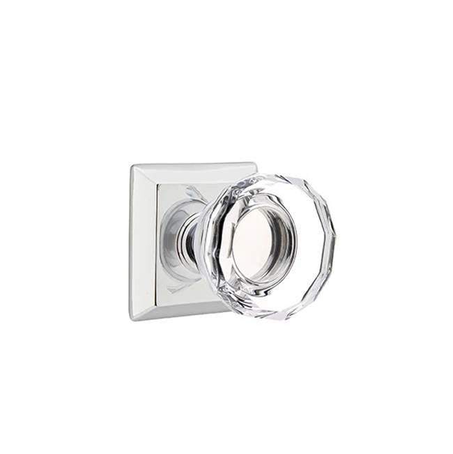 Emtek - Concealed, Passage, Quincy Rosette, Lowell Crystal Knob, US26 - Polished Chrome