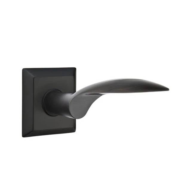 Emtek - Privacy, Quincy Rosette, Mercury Lever, LH, US19 - Flat Black