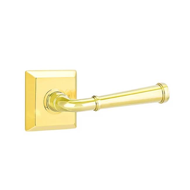 Emtek - Concealed, Privacy, Quincy Rosette, Merrimack Lever, US3 - Polished Brass