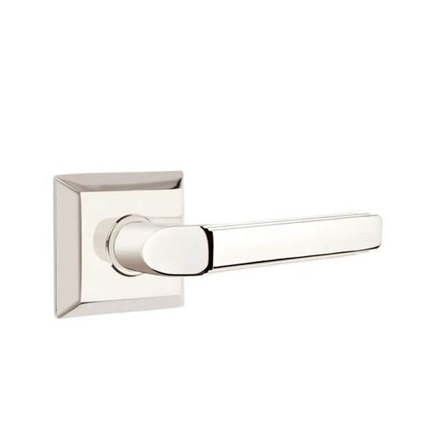 Emtek - Privacy, Quincy Rosette, Milano Lever, LH, US14 - Polished Nickel