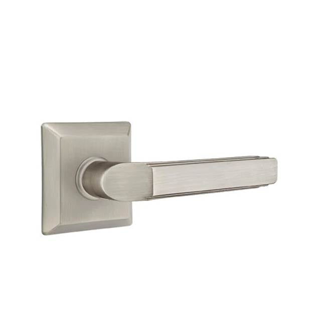 Emtek - Privacy, Quincy Rosette, Milano Lever, LH, US15A - Pewter