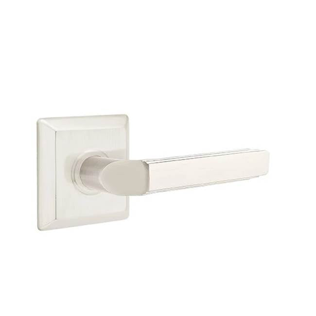 Emtek - Privacy, Quincy Rosette, Milano Lever, LH, US15 - Satin Nickel