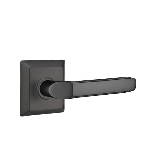 Emtek - Privacy, Quincy Rosette, Milano Lever, LH, US19 - Flat Black
