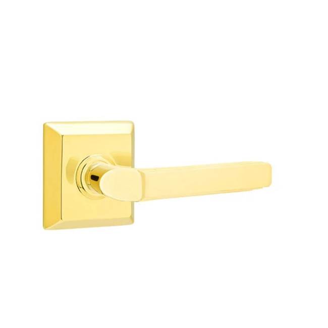 Emtek - Privacy, Quincy Rosette, Milano Lever, LH, US3 Lifetime - Polished Brass