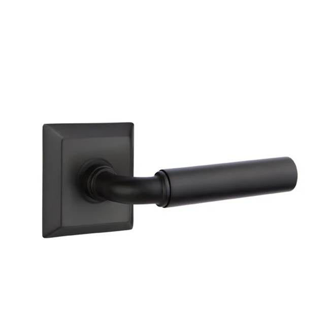 Emtek - Privacy, Quincy Rosette, Manning Lever, LH, US19 - Flat Black
