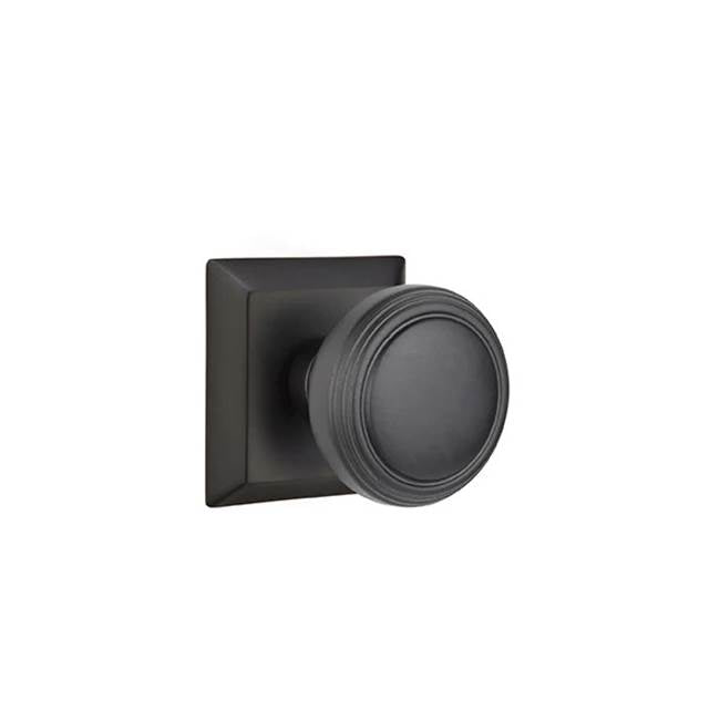Emtek - Concealed, Privacy, Quincy Rosette, Norwich Knob, US19 - Flat Black