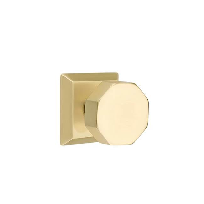 Emtek - Privacy, Quincy Rosette, Octagon Knob, US4 - Satin Brass