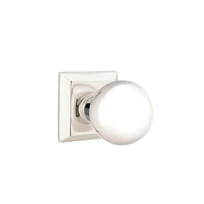 Emtek - Dummy, Quincy Rosette, Orb Knob, US14 - Polished Nickel