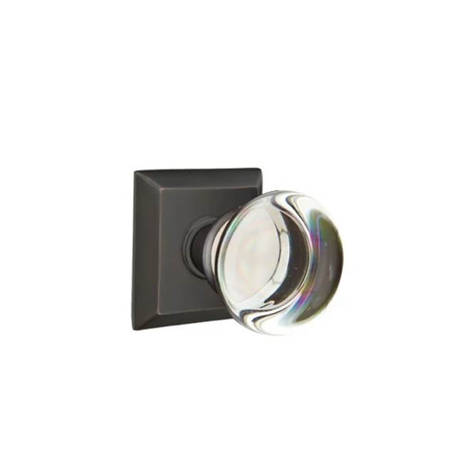 Emtek - Passage, Quincy Rosette, Providence Crystal Knob, US10B - Oil Rubbed Bronze