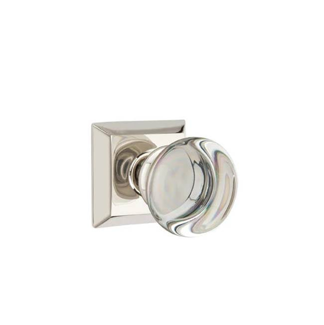 Emtek - Passage, Quincy Rosette, Providence Crystal Knob, US14 - Polished Nickel