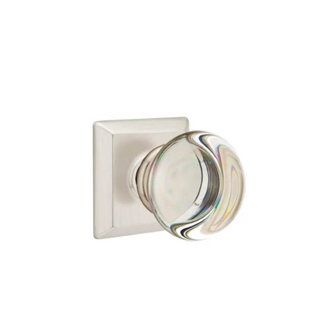 Emtek - Passage, Quincy Rosette, Providence Crystal Knob, US15 - Satin Nickel