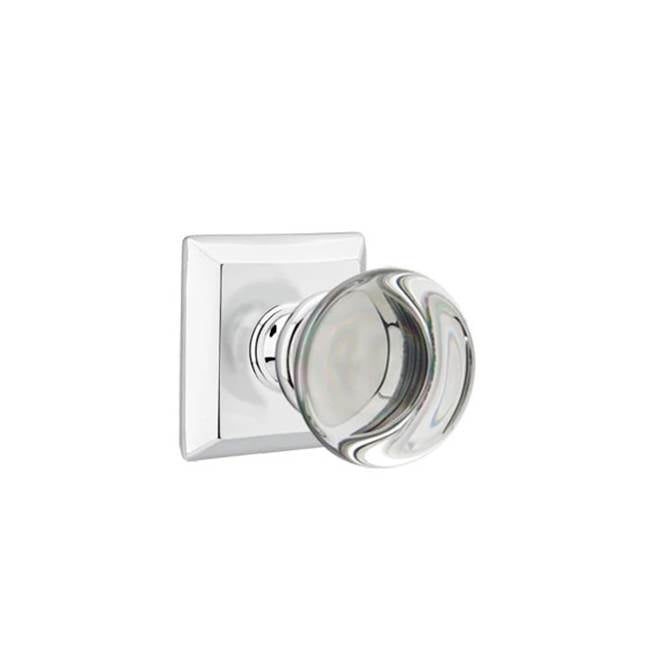 Emtek - Passage, Quincy Rosette, Providence Crystal Knob, US26 - Polished Chrome