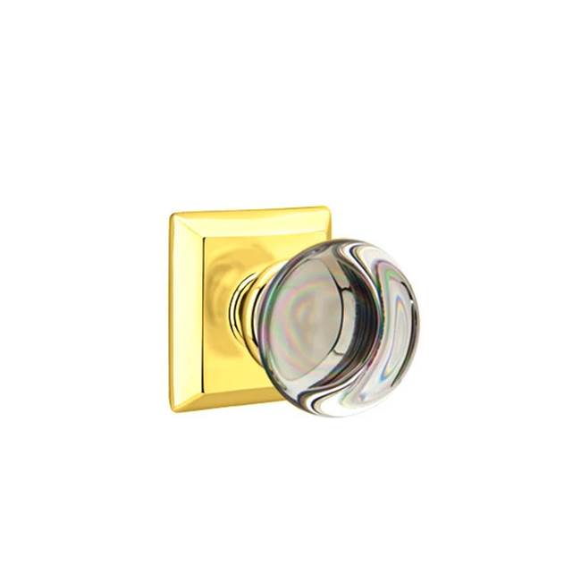 Emtek - Passage, Quincy Rosette, Providence Crystal Knob, US3 Lifetime - Polished Brass