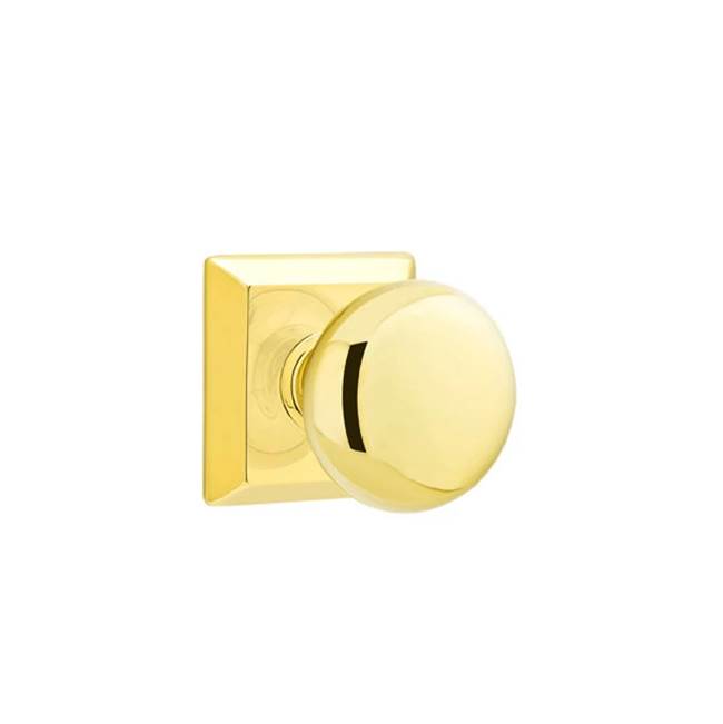 Emtek - Privacy, Quincy Rosette, Providence Knob, US3NL - Unlacquered Brass