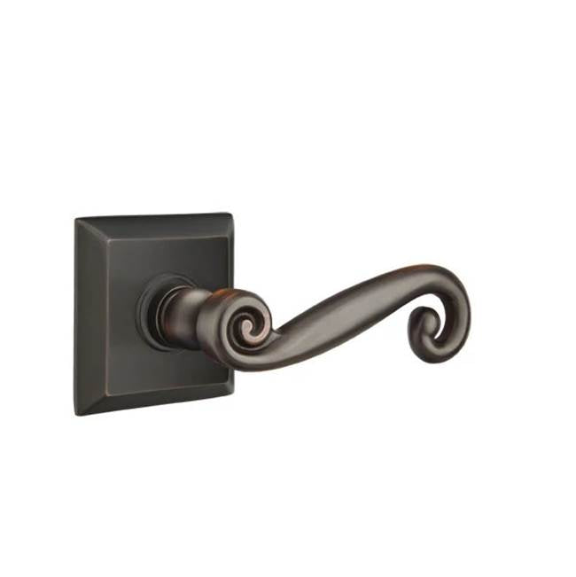 Emtek - Passage, Quincy Rosette, Rustic Lever, RH, US10B - Oil Rubbed Bronze