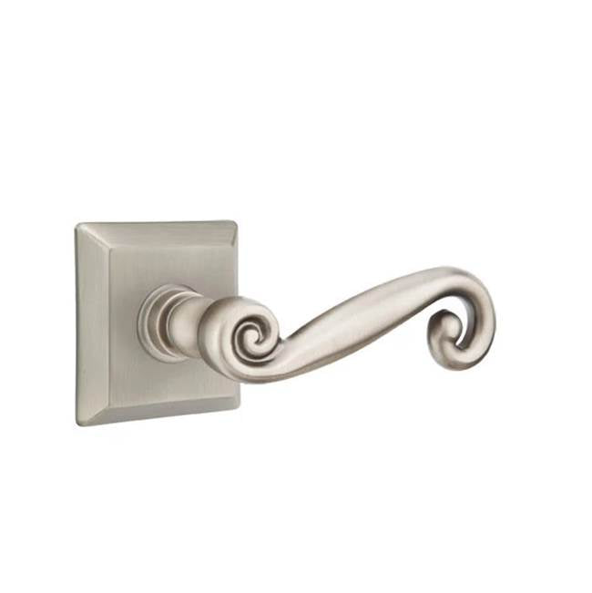 Emtek - Passage, Quincy Rosette, Rustic Lever, RH, US15A - Pewter
