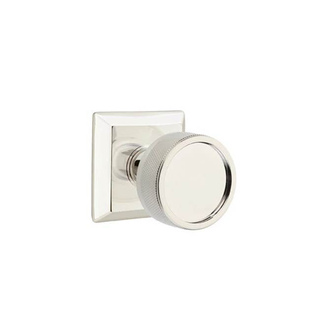 Emtek - Concealed Fastener Passage, Quincy Rosette US14, Conical Stem US14, Knurled Knob US14 - Polished Nickel