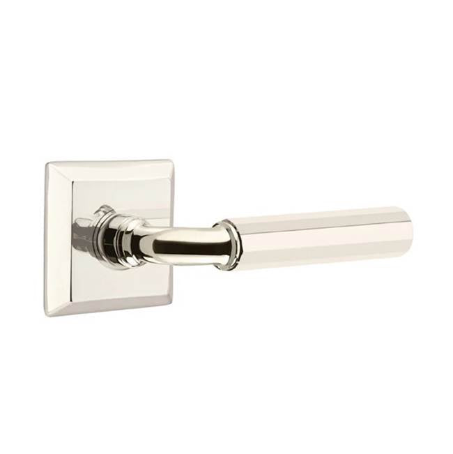 Emtek - Passage, Quincy Rosette US14, R-Bar Stem US14, Faceted Handle US14 RH - Polished Nickel