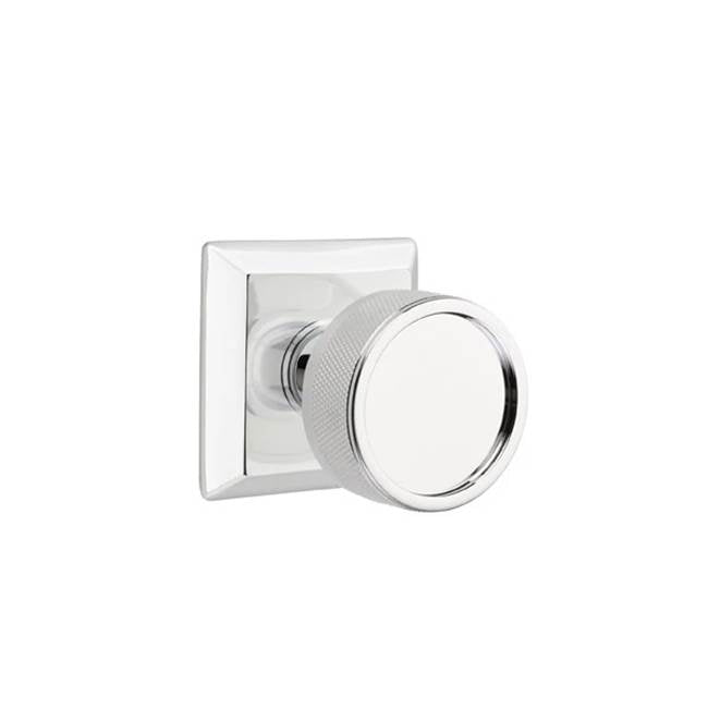 Emtek - Concealed Fastener Passage, Quincy Rosette US26, Conical Stem US26, Knurled Knob US26 - Polished Chrome