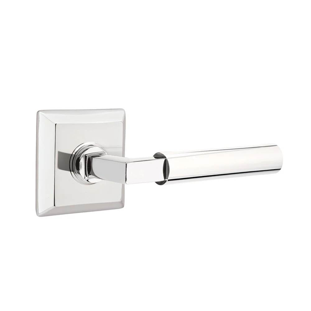 Emtek - Select Passage, Quincy Rosette US26, L-Square Stem US26, Smooth Handle US26 LH - Polished Chrome