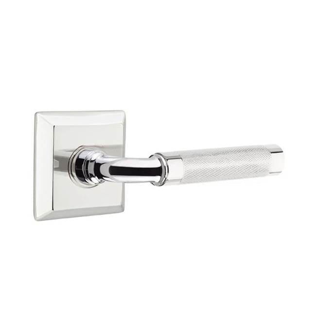 Emtek - Privacy, Quincy Rosette US26, R-Bar Stem US26, Knurled Handle US26 LH - Polished Chrome