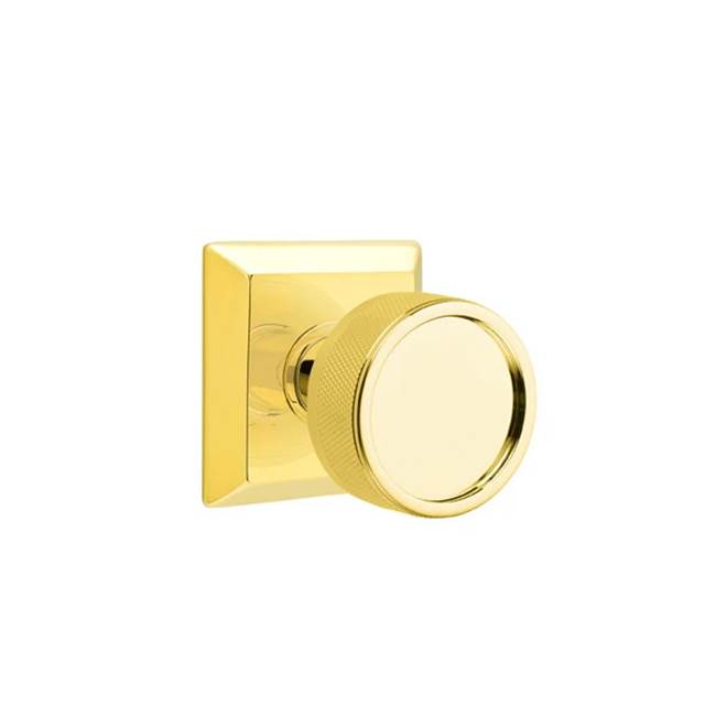 Emtek - Concealed Fastener Passage, Quincy Rosette US3NL, Conical Stem US3NL, Knurled Knob US3NL - Unlacquered Brass