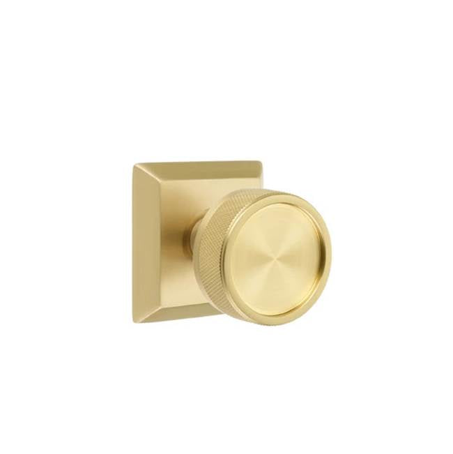 Emtek - Passage, Quincy Rosette US4, Conical Stem US4, Knurled Knob US4 - Satin Brass