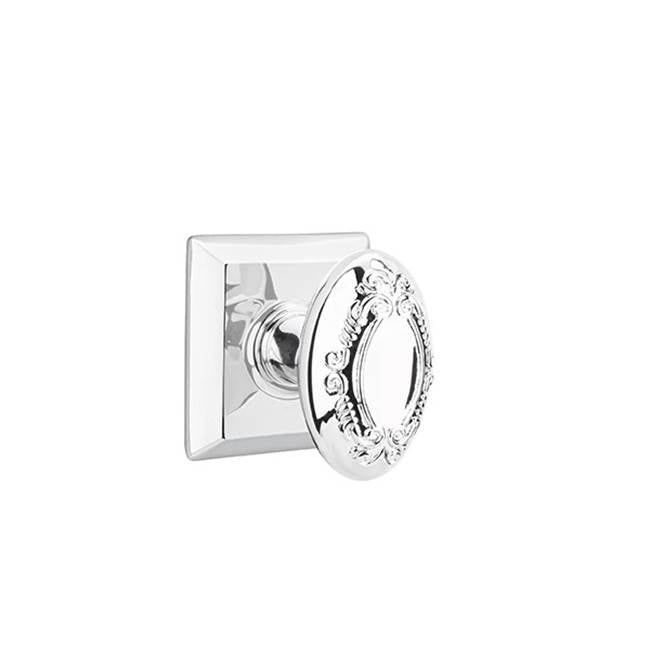 Emtek - Privacy, Quincy Rosette, Victoria Knob, US26 - Polished Chrome