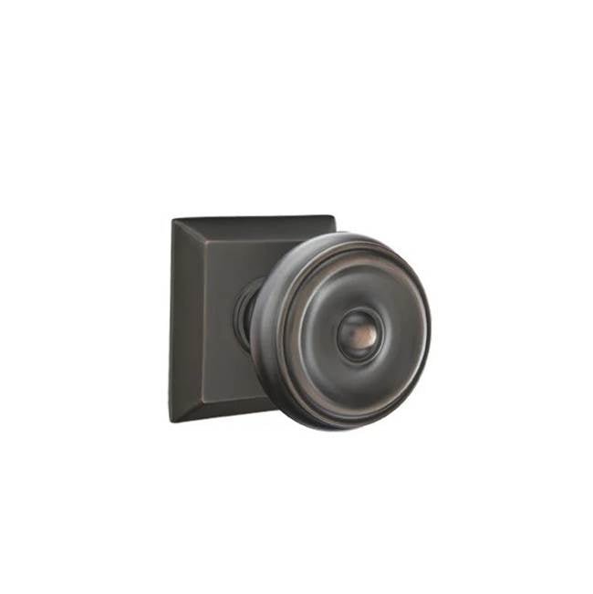 Emtek - Concealed, Passage, Quincy Rosette, Waverly Knob, US10B - Oil Rubbed Bronze