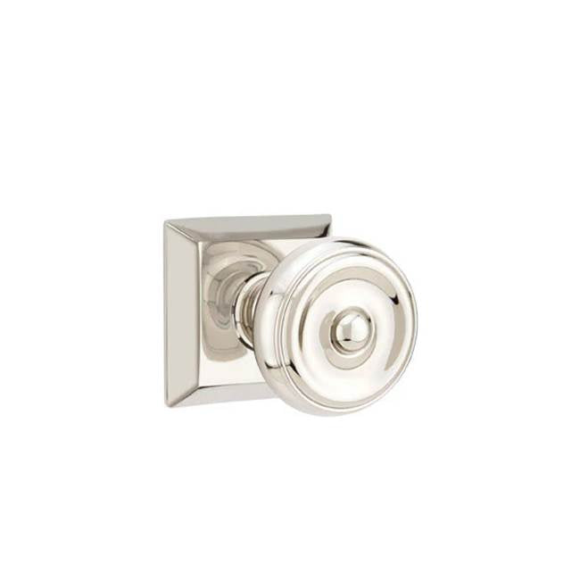 Emtek - Concealed, Passage, Quincy Rosette, Waverly Knob, US14 - Polished Nickel