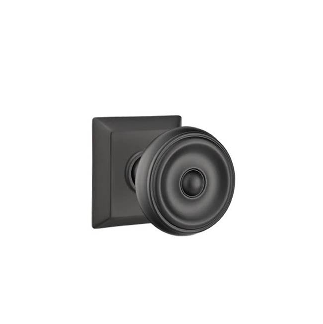 Emtek - Passage, Quincy Rosette, Waverly Knob, US19 - Flat Black